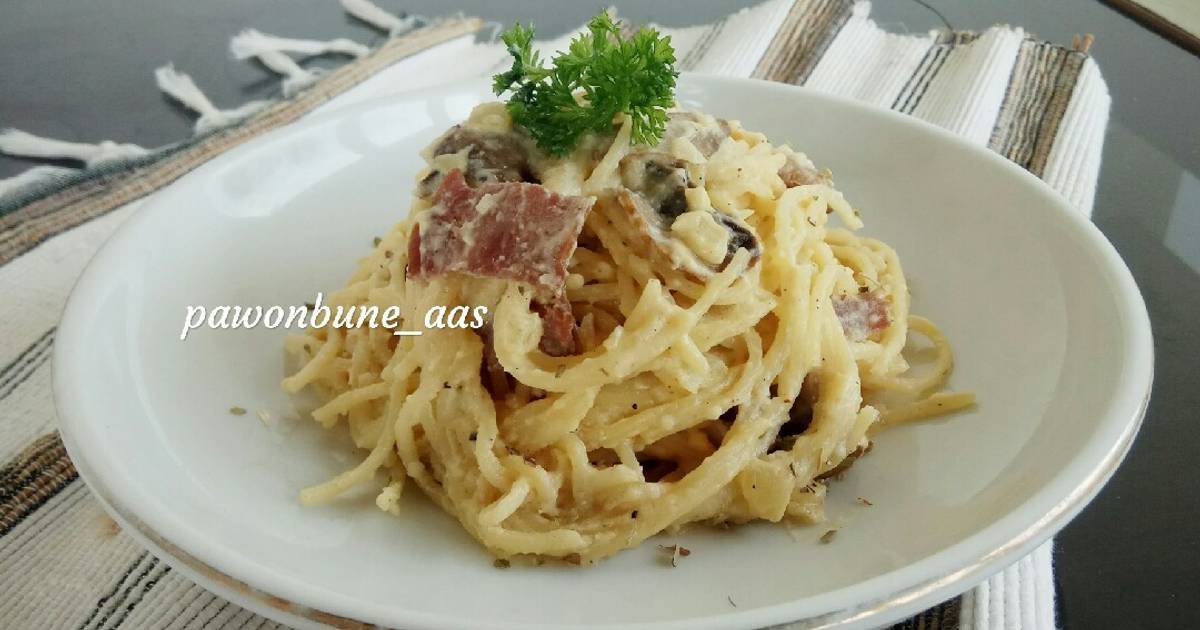 130 Resep Spageti Carbonara Creamy Enak Dan Mudah - Cookpad