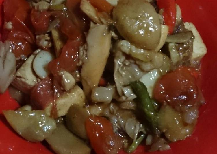 Ayam suwir bakso saus tiram