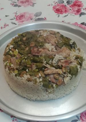 صورة لوصفة مقلوبه فول مع لحم بلدي
