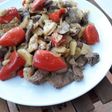 Hígado de cerdo con verduras