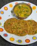Barley flour masala bhakri {jau} & potato vegetable----- A Desi Platter