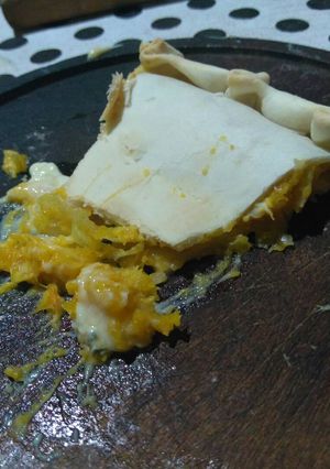 Una foto de Tarta de calabaza al queso y roquefort
