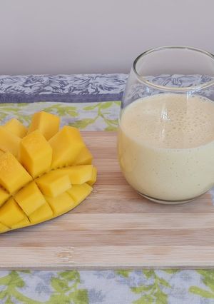 Una foto de Lassi de mango 🇮🇳 sin azúcares agregados