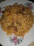 Locrio de salami (Arroz con salami y fideo)