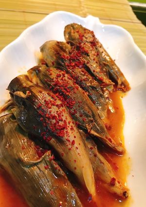 Hình của món Nõn chuối kho chao.