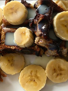 Una foto de Waffle de banano