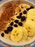 Gachas de avena con banana, porridge al microondas en 1:30 minutos. saludable y súper fácil!