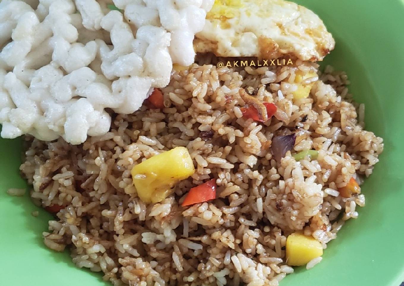 Nasi goreng kerja saya dengan nanas