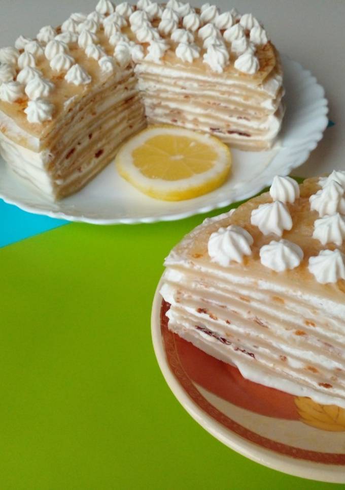 Млинцево-лимонний тортик🍋