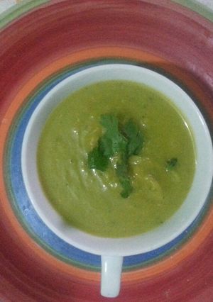 A picture of Cream of pea and Potato soup# author Marathon contest #.