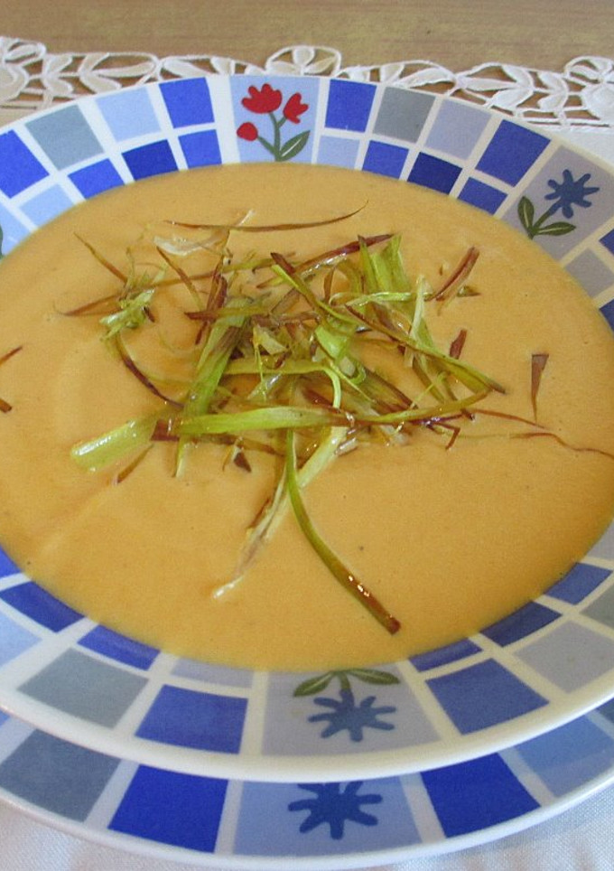 Una foto de Crema de zanahorias y puerros