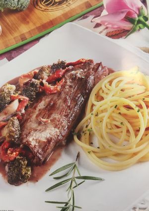 Una foto de Arrachera con salsa de Arándano