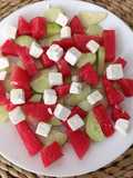 Ensalada de sandía, pepino y queso feta