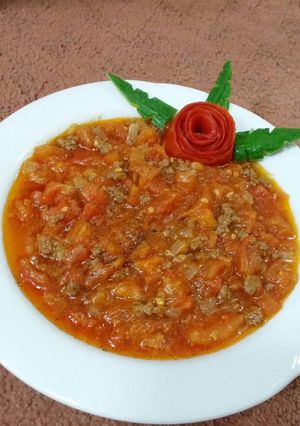 صورة لوصفة مسقعة البندورة ولا اسهل 😋😋