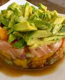 Tártara de Salmón con mango y mandarina al estilo Sonorense