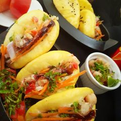 Colourful bao chat sandwich A picture of Colourful bao chat sandwich.