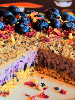 Una foto de Tarta de arándanos y frutos secos