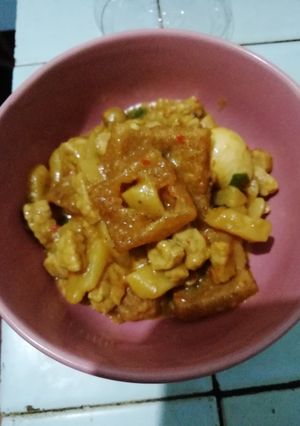 Foto resep Sambal krecek kentang, tempe telur