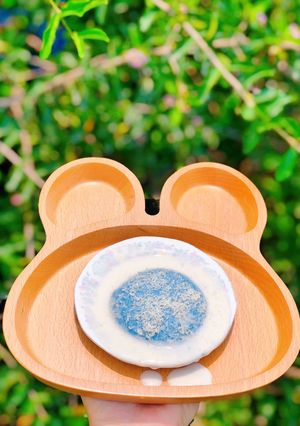 Hình của món Pudding Đậu Gà Hoa Đậu Biếc.