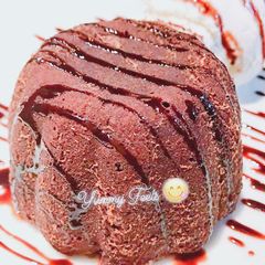 A picture of Nutella mini Brownie with vanilla ice-cream.