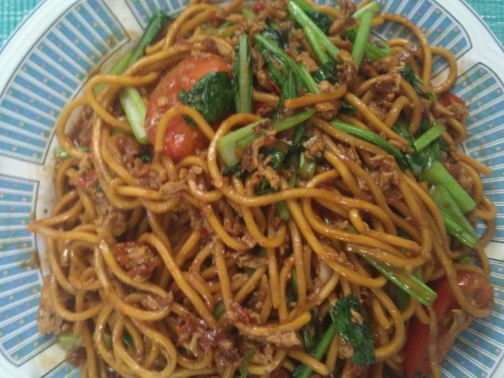 Resep Mie goreng basah pedas Anti Gagal