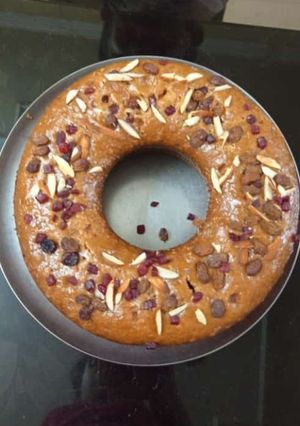 A picture of Christmas special mixed dry fruit nut cake.
