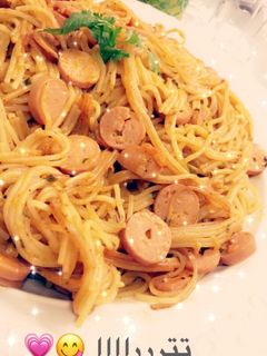 صورة لوصفة معكرونه بالنقانق 🍝