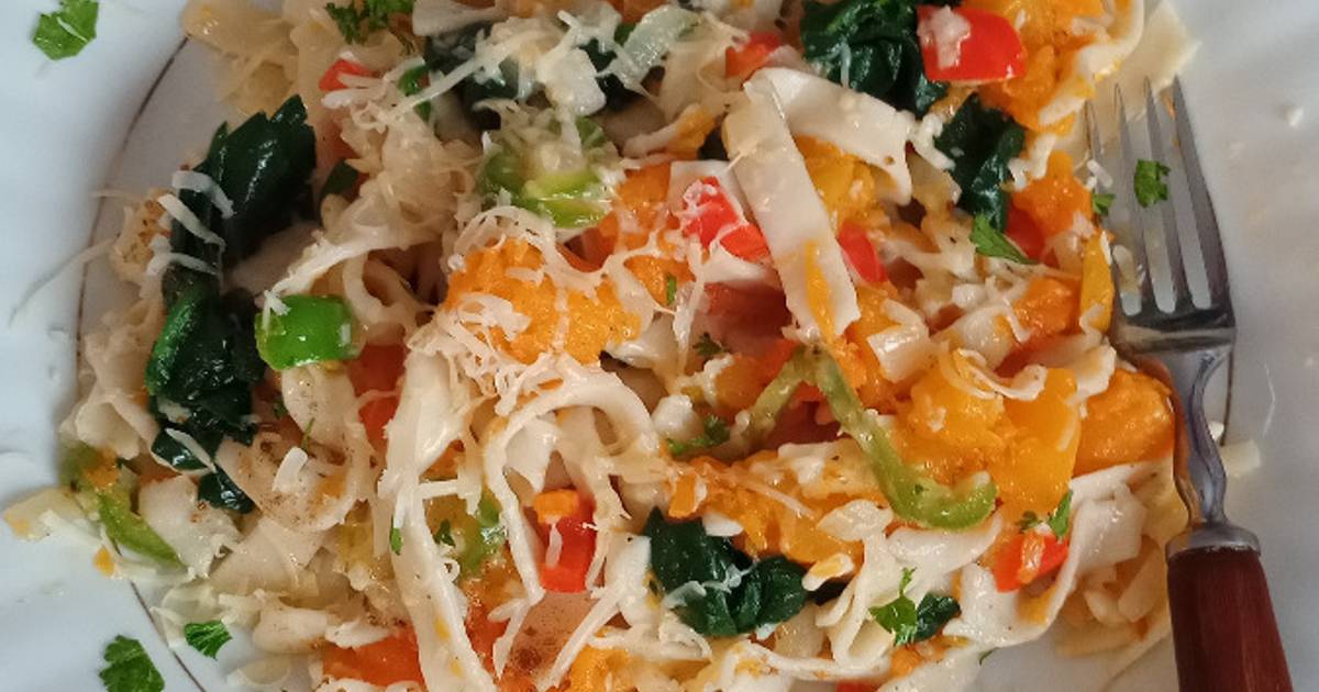 Butternut Squash spinach Tagliatelle Recipe by Eva Jones - Cookpad