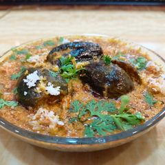 A picture of Stuffed brinjal masala.