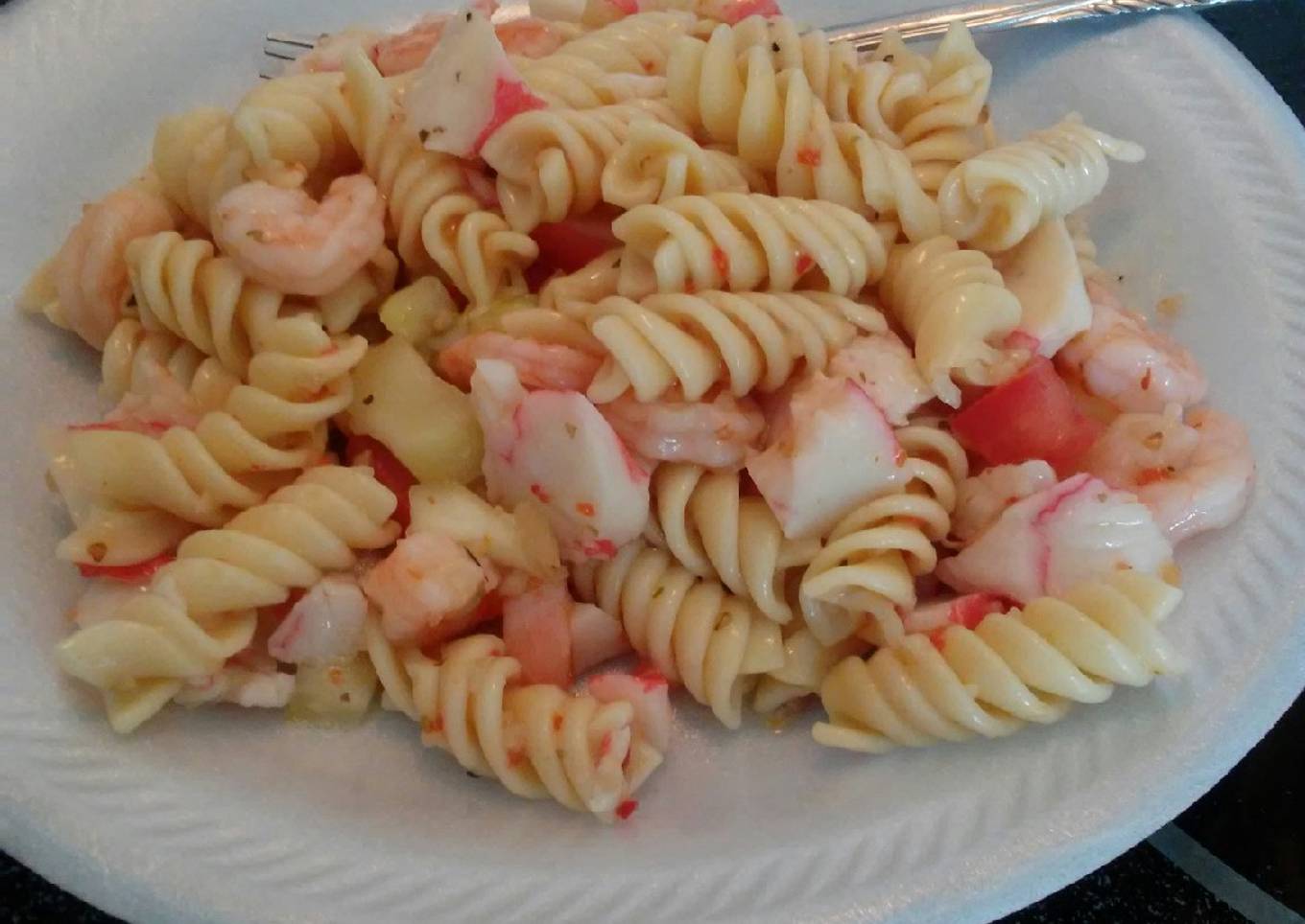 Seafood pasta salad