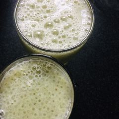 Amla + cucumber + chia seeds juice A picture of Amla + cucumber + chia seeds juice.