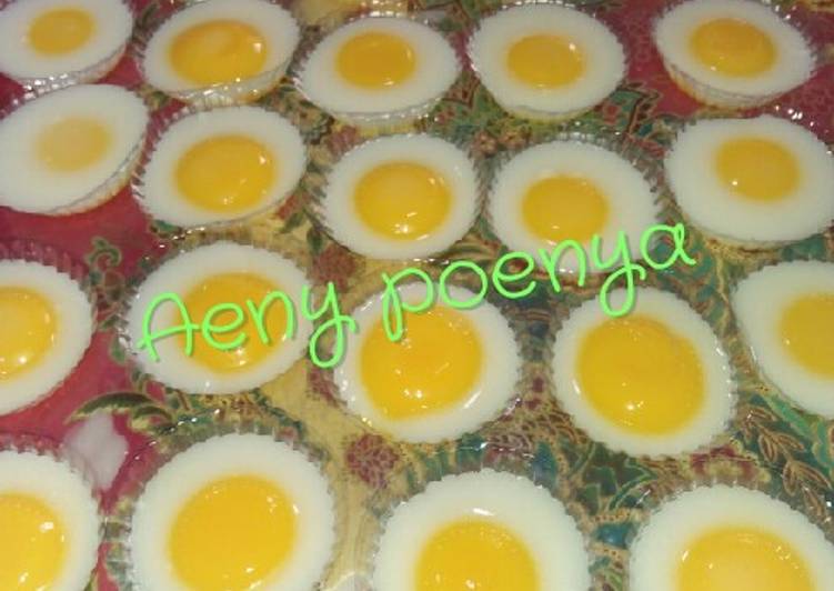 Puding telur ceplok mangga vanila