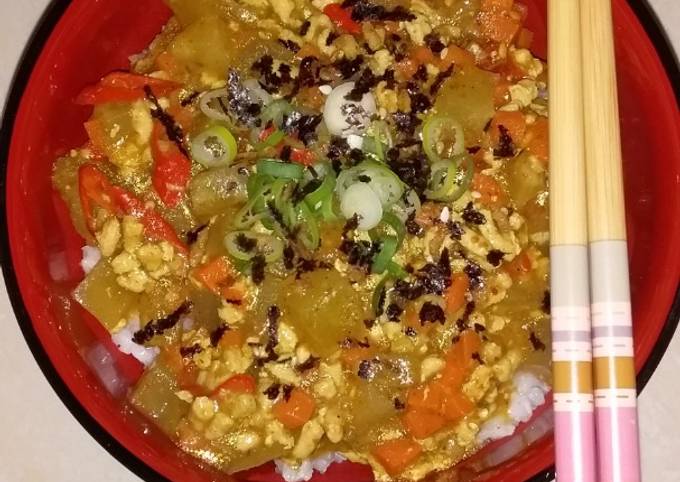 Cara Gampang Menyiapkan Japanese Chicken Curry Rice Bowl, Enak