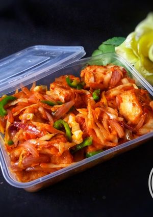 A picture of Peppered tofu.