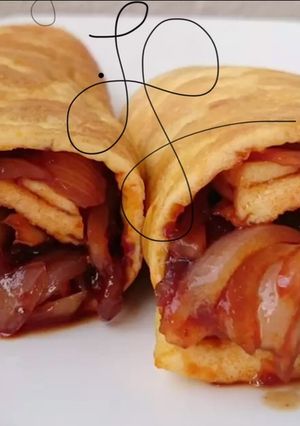 A picture of Spicy Onion Omelette Roll.