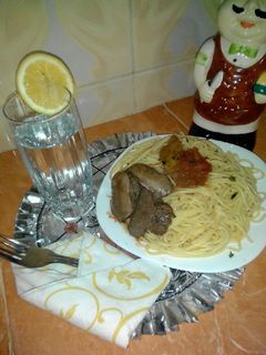 صورة لوصفة سباغيتي بكبد الدجاج مع صلصة طبيعية 🍽🍝