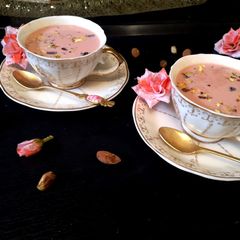 A picture of Kashmiri chai /Pink tea.