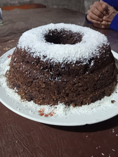 Una foto de Budín de avena con chocolate