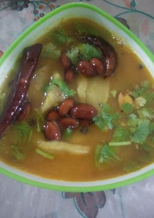 A picture of Daal dhokli.