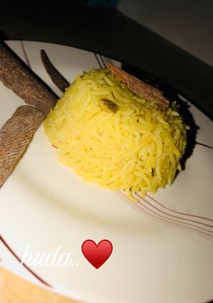 صورة لوصفة رز بالبصل الاخضر❤️