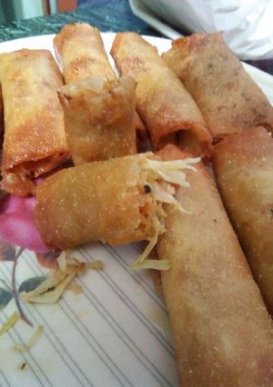 A picture of Chicken rolls.