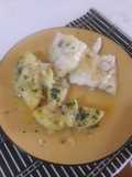 Pescado con vino blanco y naranja