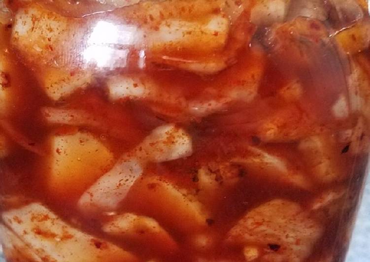 Steps to Make Homemade Jerusalem artichoke kimchi 泡洋姜