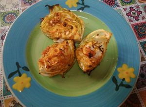 Una foto de Repollo al horno condimentado