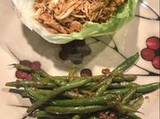 A picture of garlic chicken wraps