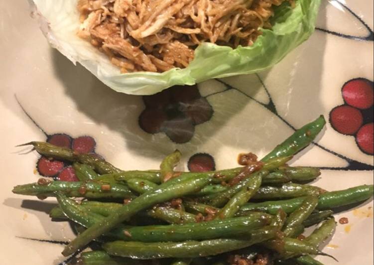 Simple Way to Make Homemade Asian inspired lettuce wrap with green beans