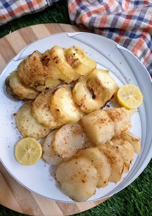 A picture of Tawa Roasted Sweet potato| Tawa Shakarkandi.