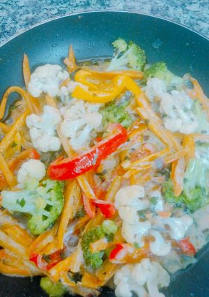 A picture of Vegetables stir-fry- Abujamoms.