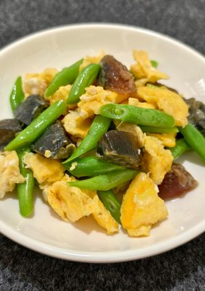四季豆炒雙蛋(簡單料理) 的食譜成品照片