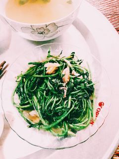 Hình của món Cải xoong xào tỏi.